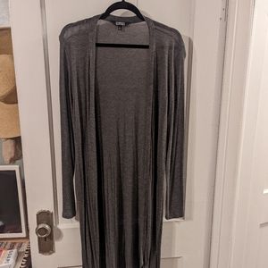 Ellen Tracy Charcoal light weight duster cardigan